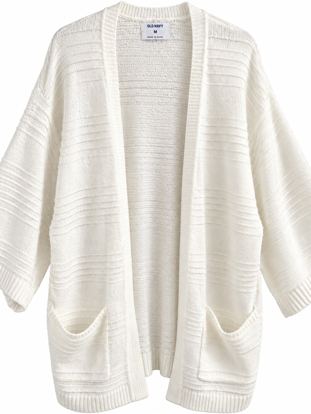 Old Navy Ivory Open-Front Knit Cardigan with Pockets